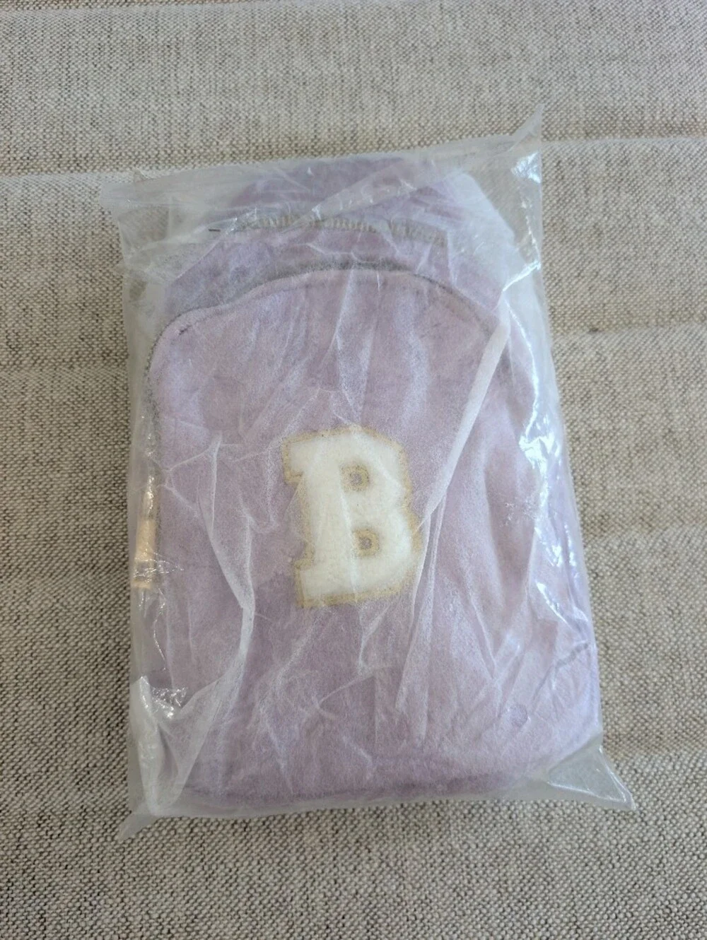Lavender Sling Bag with Gold B Initial Accent NWT Girls Gift